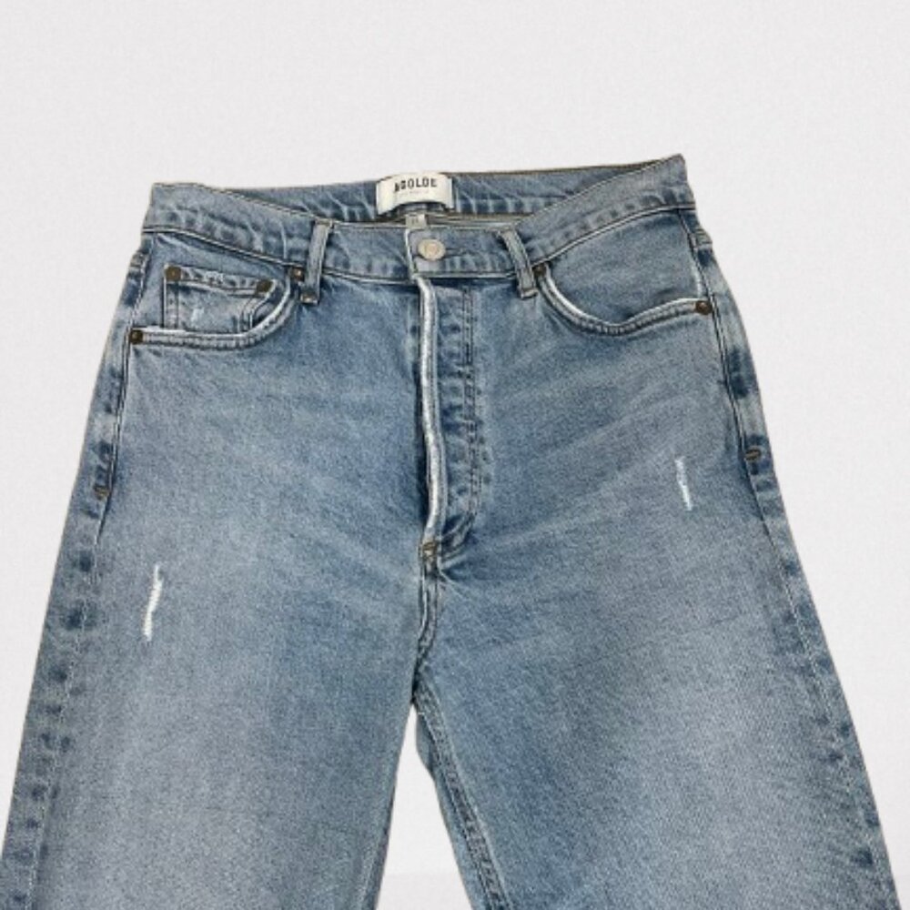 Agolde Womens Nico High Rise Raw Edge Distressed Slim Button Fly Jeans Size 27 - Picture 9 of 14